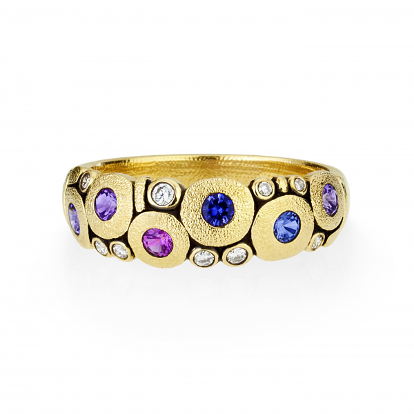 Alex Sepkus Sapphire and Diamond Candy Dome Ring