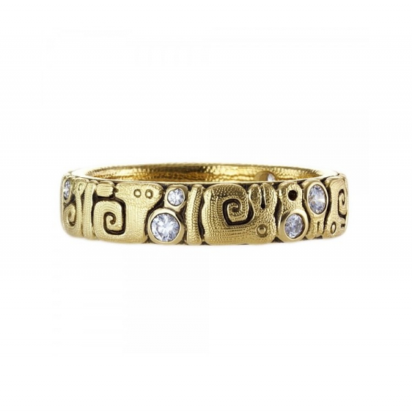 Alex Sepkus 18k Yellow Gold Sea Creatures Diamond Band