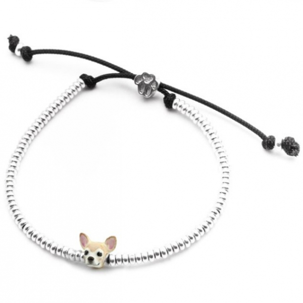 Enamel Chihuahua Head Bracelet