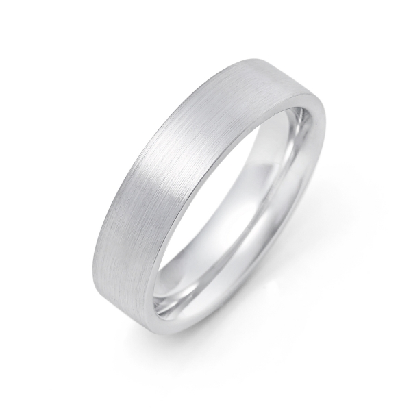 14k White Gold Men's Wedding Band