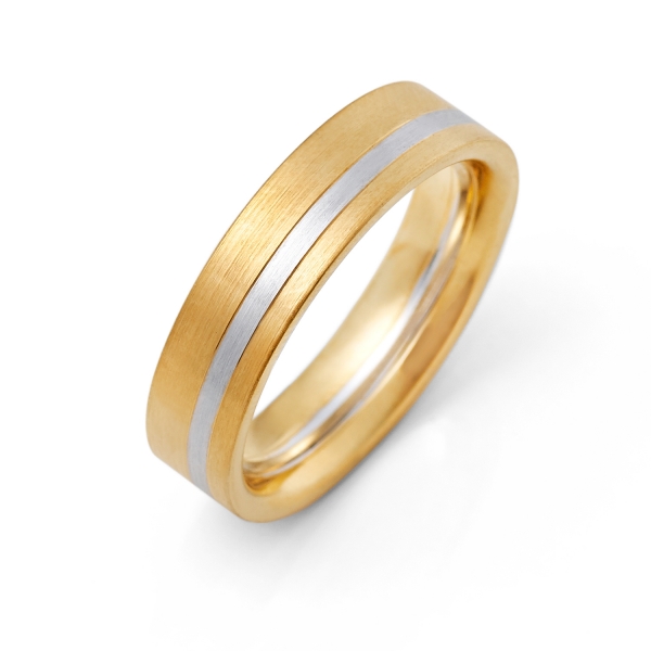 14k Yellow and White Gold Wedding Band