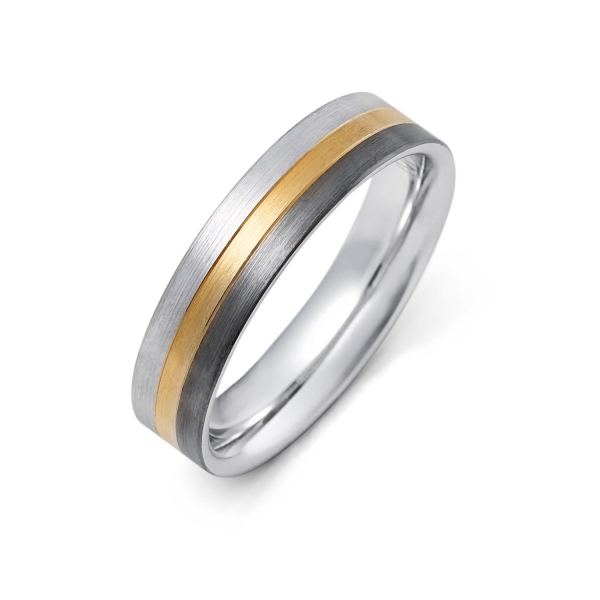 14k White and Yellow Gold Wedding Band