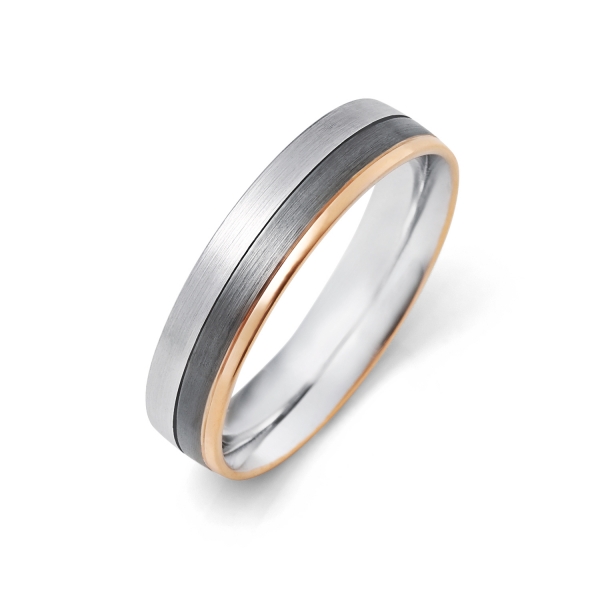 14k White and Rose Gold Wedding Band