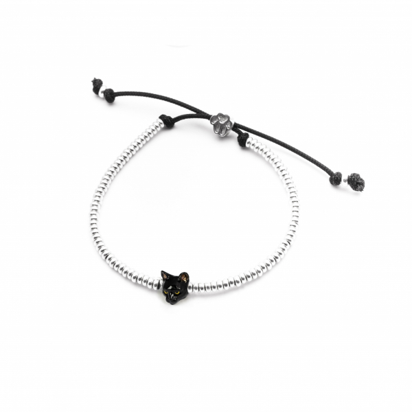 European Cat Enamel Head Bracelet