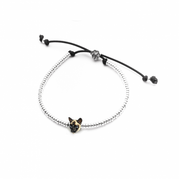 Siamese Cat Enamel Head Bracelet