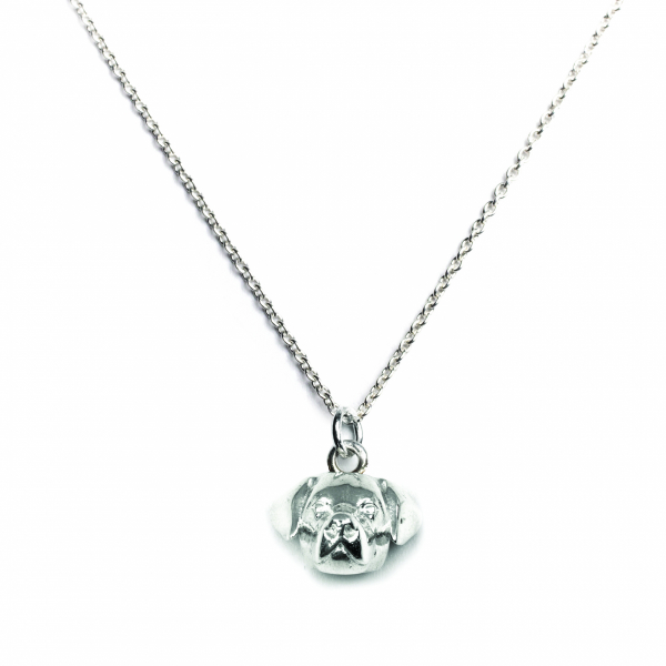 Labrador Retriever silver pendant on a link chain