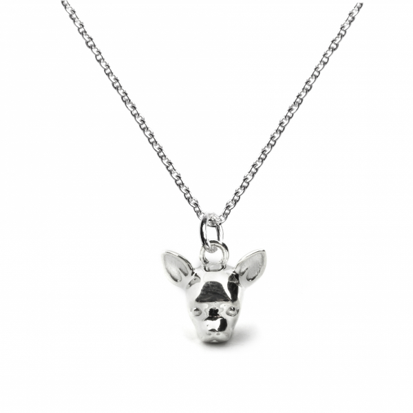Chihuahua silver pendant on a link chain