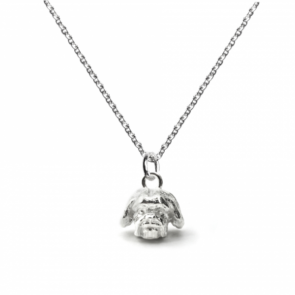 Shih Tzu silver pendant on a link chain