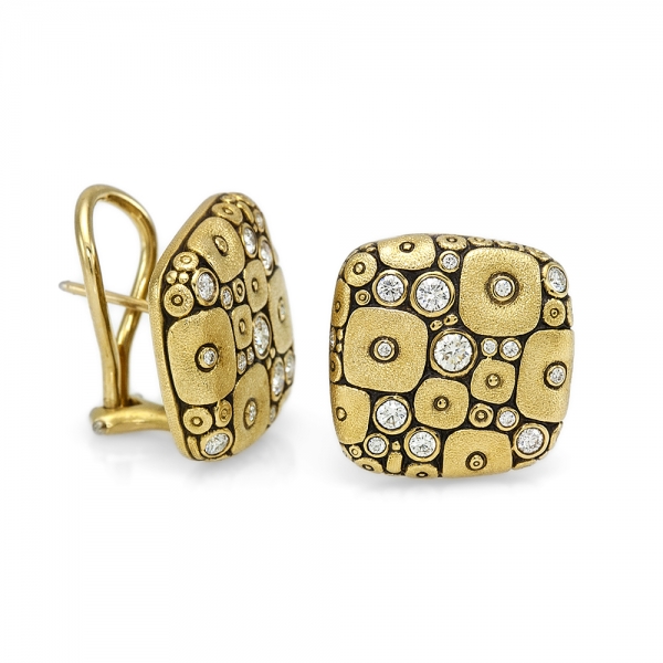 Alex Sepkus Soft Mosaic Diamond Earrings