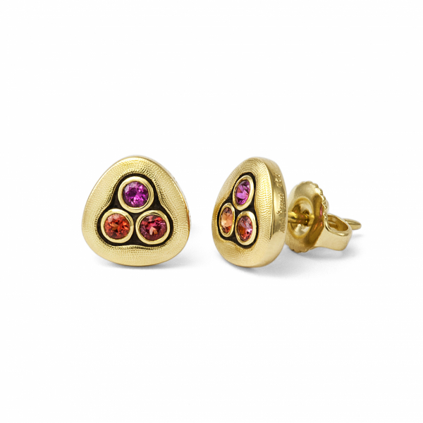 Alex Sepkus 18k Yellow Gold Sapphire Stud Earrings