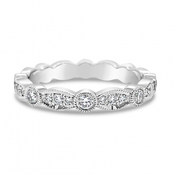 14k White Gold Diamond Band