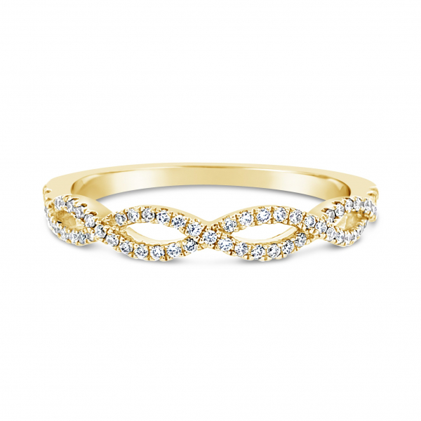 14K YELLOW GOLD AND DIAMOND WEDDING BAND
