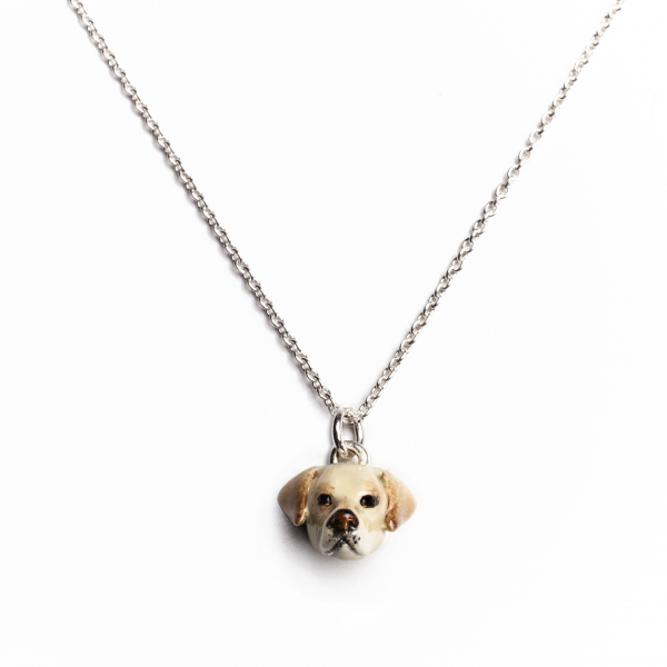 Labrador Retriever Enamel Pendant on a link chain