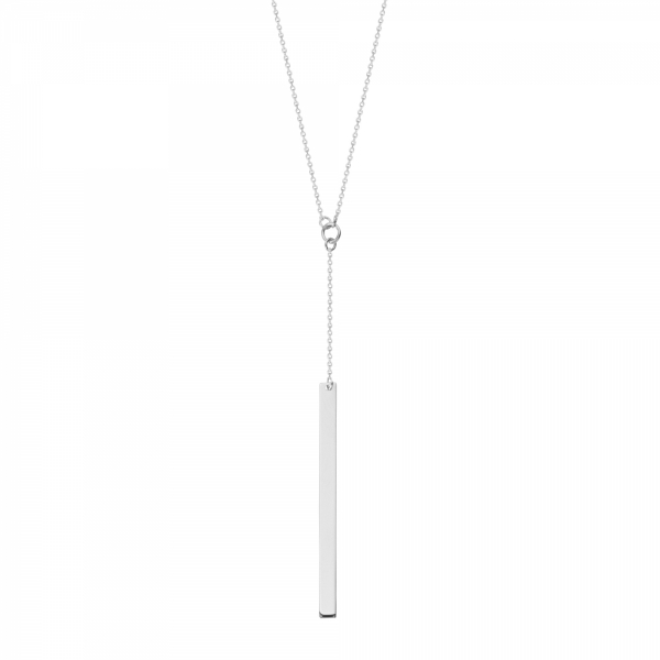 14 karat white gold bar necklace