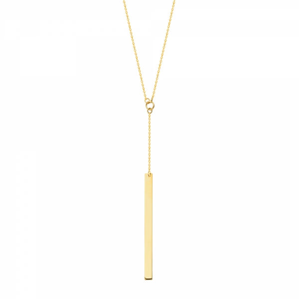 14 karat yellow gold bar necklace
