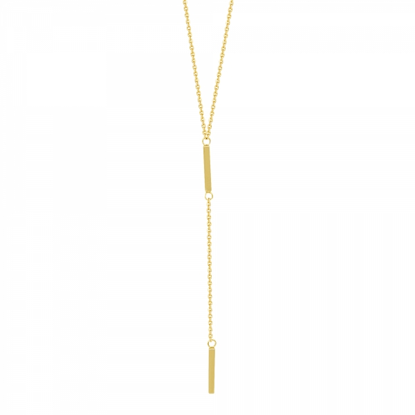 14k Yellow Gold Double Bar Necklace
