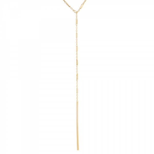 Yellow gold bars lariat necklace