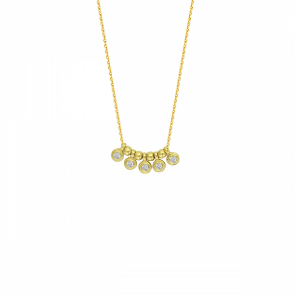 Yellow Gold Diamond Charm Necklace