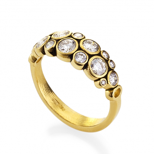 Alex Sepkus 18 Karat Yellow Gold Diamond Ring