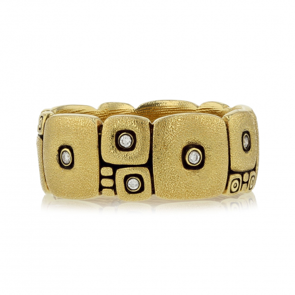 Alex Sepkus 18 Karat Yellow Gold Diamond Wedding Band