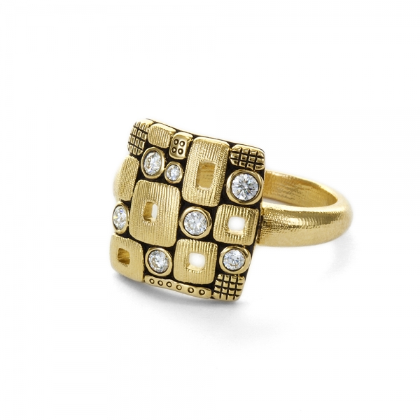 Alex Sepkus 18k Yellow Gold Square Windows Ring