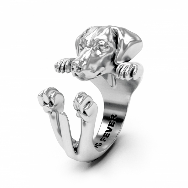 Rhodesian Ridgeback Silver Hug Ring