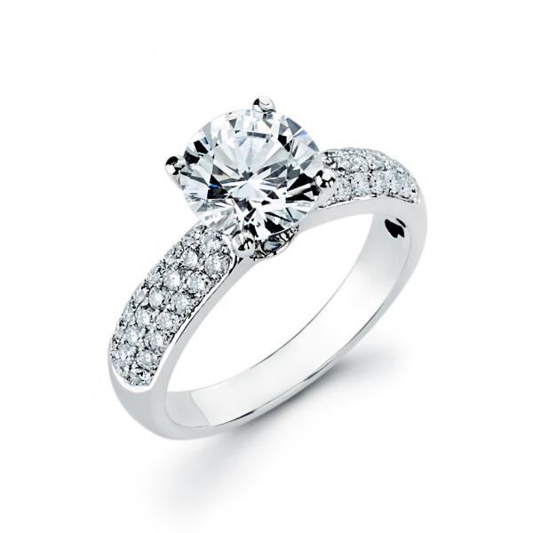 14k white gold solitaire engagement ring