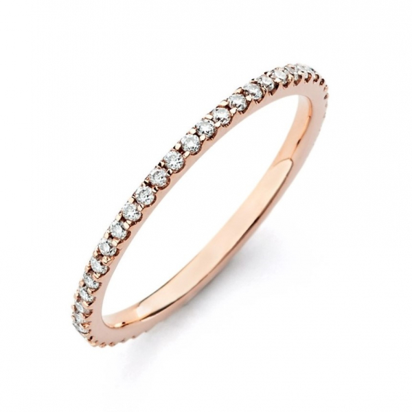 18k Rose Gold Eternity Diamond Wedding Band