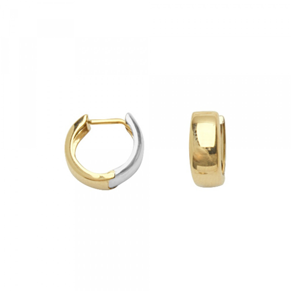 Yellow gold huggie earrings