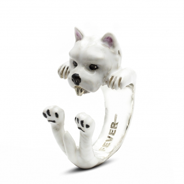 West Highland Terrier Enamel Hug Ring
