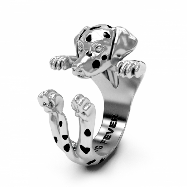 Dalmatian Silver Hug Ring