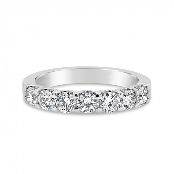 14k White Gold 7 Stone Diamond Wedding Ring